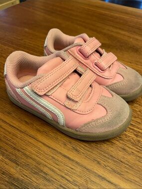 Cat & Jack Pink and White Double Velcro Sneakers